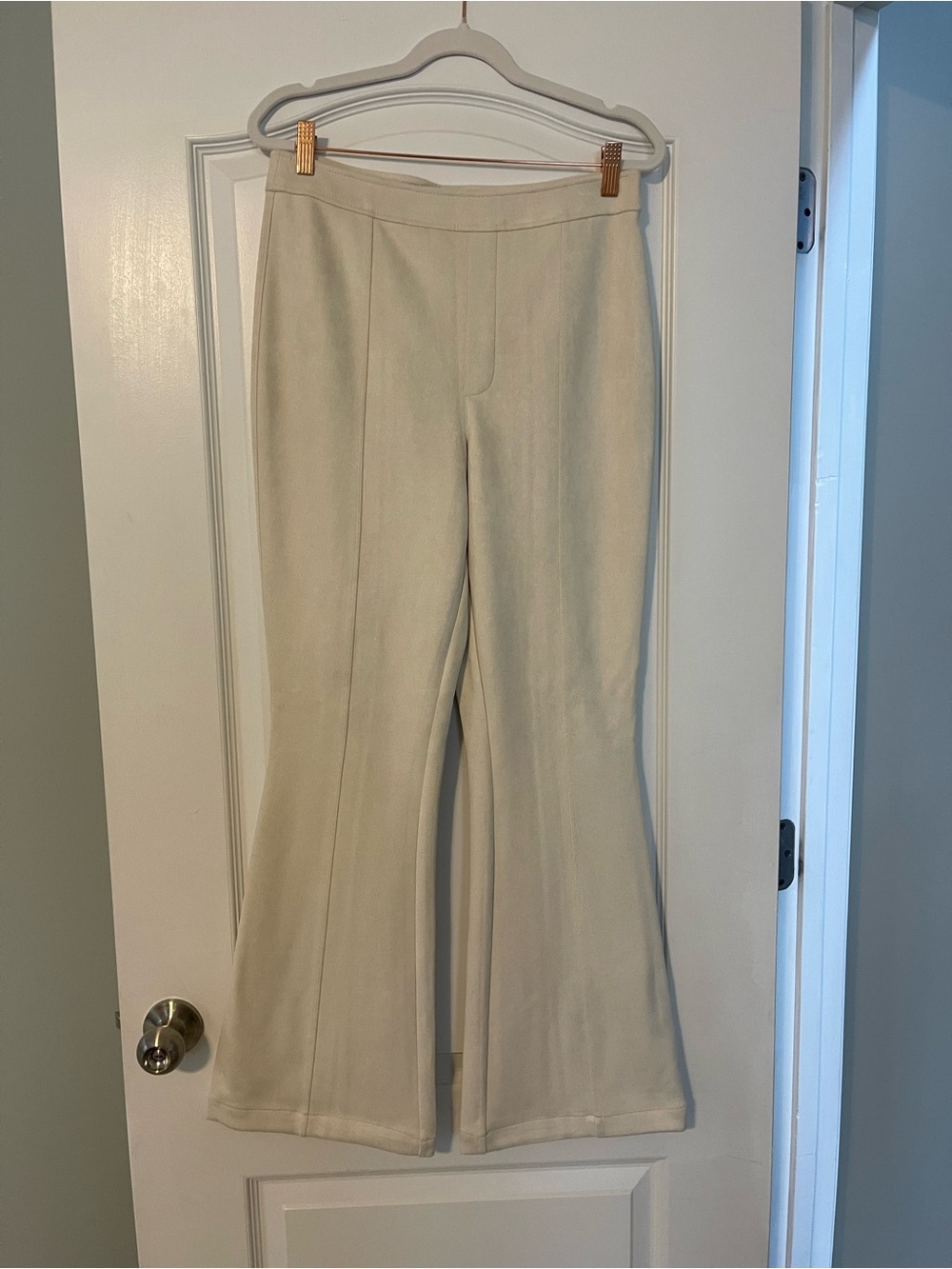 Women’s Ivory Suade Flare Pants